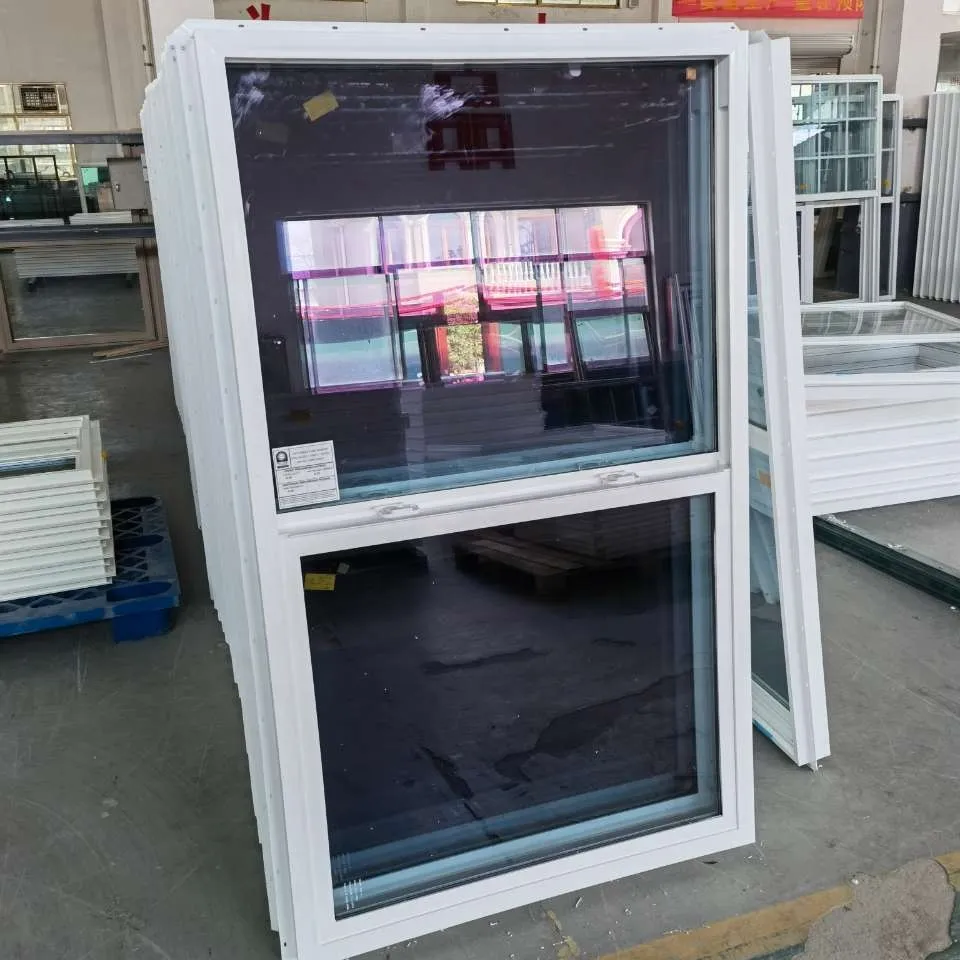 American style PVC double hung window vertical sliding UPVC window china factory price high quality soundproof