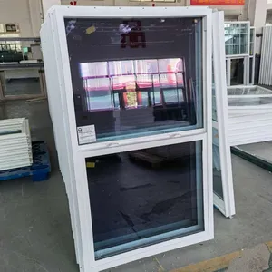 UPVC窓垂直スライド式アメリカンスタイルPVCダブルハング中国工場価格高品質防音