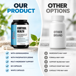 Cápsulas personalizadas Shecome para la salud del cortisol, para el alivio del estrés y la relajación, suplemento herbario de cortisol para un sueño profundo para adultos - Product Image 4