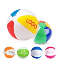 Ballons de plage gonflables personnalisés avec logo, ballons d'eau colorés en PVC à 6 panneaux, jouets de plage promotionnels pour les fêtes d'été