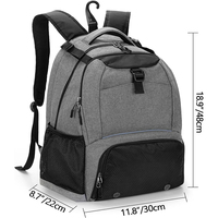 Sac de sport multi-poches pour 2 raquettes, séparé et ventilé, pour le pickleball, le tennis, le squash, les raquettes et les accessoires