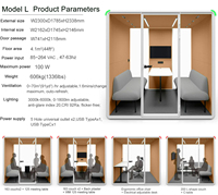 Cabines de bureau commerciales confortables et modulables, insonorisées, pour réunions d'équipe confidentielles, discussion et espaces de conversation décontractés
