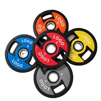 Disques de musculation à trous larges en fonte de couleur personnalisée, revêtement caoutchouc, écologiques, durables, antidérapants, pour salle de sport commerciale