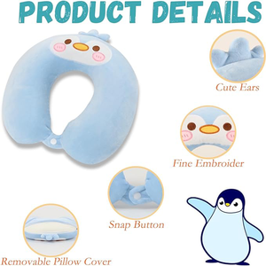 Mousse à mémoire dessin animé vol dormir cou oreiller en forme de U cou tête soutien mignon <span class=keywords><strong>pingouin</strong></span> appui-tête oreiller pour avion voiture Train - Product Image 3