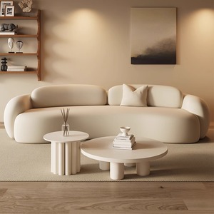 Cong hình dạng đặc biệt kem Modular <span class=keywords><strong>sofa</strong></span> Set căn hộ nhỏ cửa hàng quần áo Beauty Salon B & B văn phòng khu vực nghỉ ngơi gỗ xốp khách sạn - Product Image 6