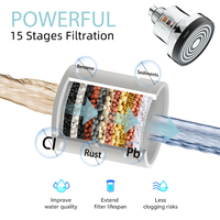 Filtre de Douche Haute Pression Multi-Étapes Velobath 5 Pouces avec Tête de Douche Intégrée pour Usage Domestique