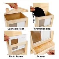 Urne funéraire en bois en forme de maison pour animaux de compagnie avec cadre photo et emplacement pour empreinte de patte, urne commémorative en bois pour chien et chat