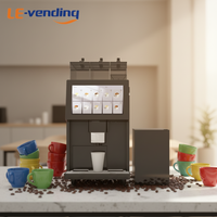 Cafetera Espresso con Pago Integrado, Latte y Cappuccino con un Solo Toque, Dispensador de Altura Ajustable, Pago con Tarjeta/Código QR