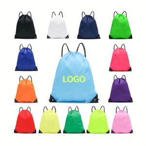 OEM Recyclable Custom Large <b>Drawstring</b> <b>Backpack</b> Bag Nylon Polyester <b>Drawstring</b> String Bag for Sports Swimming - Product Image 1