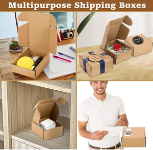 Boîtes en carton ondulé recyclé, boîtes d'expédition pour petites entreprises, pour l'envoi de cadeaux et l'emballage de boîtes en papier - Product Image 2