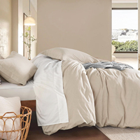 Vente en gros de drap de lit teint en coton et lin lot de literie couleur et motif personnalisés