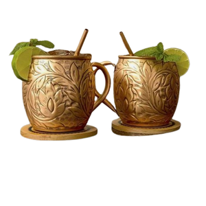 Tasse en cuivre brillant de taille moyenne, tasse décorative tendance en métal finition antique, tasse Julep à la menthe pour la décoration de table à la maison - Product Image 4