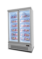 Kulkas tegak Freezer Guangzhou dengan pintu kaca berengsel lemari es & Freezer kulkas pintu ganda