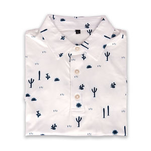 Polo de golf respirant pour homme, coupe ajustée et sèche, avec tout imprimé, 80% polyester 20% maillot spandex, logo brodé sur mesure numérique - Product Image 3