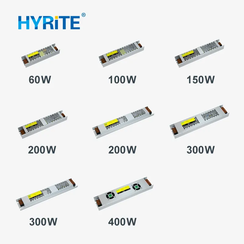 Slim body 110V 220V Indoor Ac Dc 72W To 400W Led Strip 12V 24V 48V Constant Voltage LED driver SMPS Switching LED Power Supply