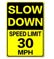 Panneau de signalisation routière réfléchissant en métal « Réduire la vitesse, limite de vitesse 30 MPH », 16x12 pouces, film de qualité ingénierie, étanche, panneau d'avertissement de sécurité routière