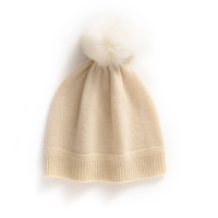 Bonnet en cachemire recyclé de Mongolie intérieure, luxueux et moelleux, en laine mérinos, avec pompon, pour femme, modèle ODM