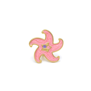 Broche de mode en acier inoxydable 316L plaqué or PVD, motif étoile de mer rose, accessoire de bijouterie durable et résistant - Product Image 2
