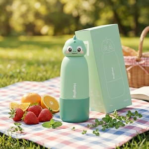 Botella de Agua Infantil de Acero Inoxidable con Cabeza de Animalito Adorable de Hong Ling, Botella de Leche para Niños para la Escuela - Product Image 1