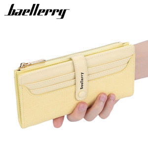กระเป๋าสตางค์ใบยาวสำหรับผู้หญิง Baellerry ขนาด 7 นิ้ว ลายจระเข้ ช่องใส่บัตรหลายช่อง สีเหลือง ที่ใส่บัตรเครดิต ใช้ได้ทุกวัน - Product Image 1