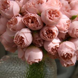 고급스러운 실크 느낌의 27송이 인조 작약 꽃다발 (웨딩, 신부 들러리 센터피스, 가정 테이블 장식용) - Product Image 2