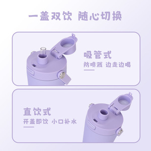 2026 Luxury 830ml Magnetic Handle Water Bottle Wholesale Custom Logo Stainless Steel Vacuum Insulated Dual Drink Straw Flask - Product Image 4