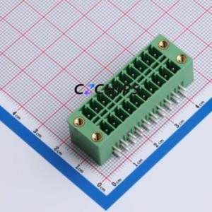 DB2ERHBM-3.5-2*10P-GN Plug-in Terminal Block Bent Lead Through Hole,P=3.5mm Board-to-Board / Socket - Closed Screw Fixing 2x10P - Product Image 1
