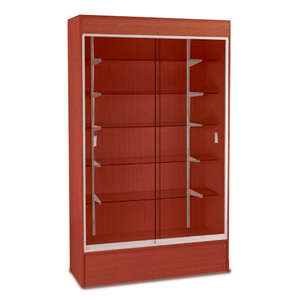 Wholesale Custom 48\" Long Rustic Dark <strong>Grey</strong> Full View Wall Case Light Fiberboard MDF Board Glass Showcase <strong>Display</strong> <strong>Cabinet</strong> - Product Image 3