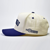 Casquettes de baseball 5 panneaux en sergé bicolore, logo personnalisé en relief – Faible MOQ 50 pièces, coton respirant pour événements promotionnels