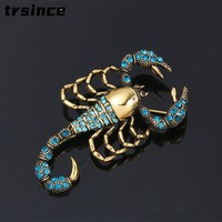 Broche en cristal de bijouterie fantaisie, broche en strass scorpion, broches de décoration de robe, broches de bijouterie pour femmes