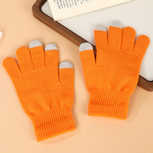 <span class=keywords><strong>Gants</strong></span> magiques à doigts <span class=keywords><strong>tactiles</strong></span> avec logo personnalisé pour l'hiver, en tricot acrylique - Product Image 3