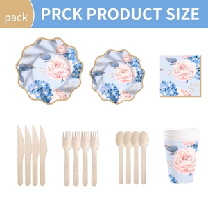 DAMAI - Vajilla Desechable para Fiestas, Platos y Servilletas de Papel para Despedida de Soltera, Platos, Vasos y Cubiertos para Fiestas de Té - Product Image 5