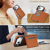 Étui de téléphone antichoc en cuir pleine fleur style professionnel avec porte-cartes et support pour iPhone 18 Pro Max 17 16 15