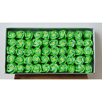 Savon en forme de rose artificielle en gros, 50 pièces, DIY, fleur de savon à 3 couches avec boîte
