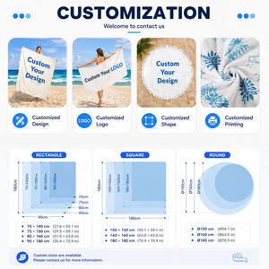 Toallas de Playa de Microfibra Personalizadas con Logotipo Impreso, Diseño a Rayas, Doble Cara, Súper Absorbentes y de Secado Rápido, Toallas para Piscina - Product Image 3
