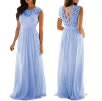 AL1523 robes de soirée élégantes pour femmes 2025 été rose bleu violet robes de mariée africaines cristal volants robe de demoiselles d'honneur 2018