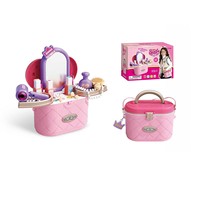 Kit de beauté DIY portable pour filles, jouet de simulation de maquillage, table de maquillage, miroir de beauté, sac de rangement portable