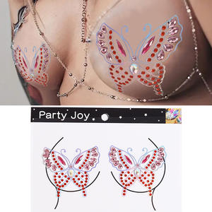 Cache-tétons adhésifs papillon scintillants et brillants, cache-tétons sexy, accessoire de danse pour femmes - Product Image 3