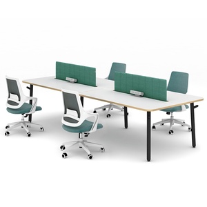 MIGE Modern MIGE Office <b>Workstation</b> Custom-Size Modular Furniture 4 People Melamine Material Panel Wood Style School Living Room - Product Image 4
