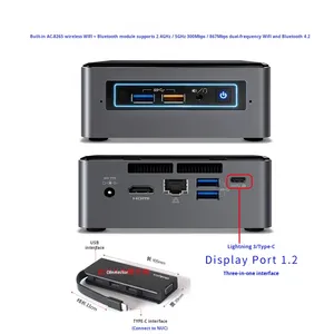 Intel Micro Office Mini PC con Intel Core I7 4GB GDDR4 Memoria de <span class=keywords><strong>video</strong></span> Quad Core <span class=keywords><strong>DDR4</strong></span> RAM SSD Windows 10 1 año de garantía Nuevo - Product Image 3