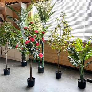 Vente transfrontalière chaude Ornements d'<span class=keywords><strong>arbre</strong></span> de simulation en plastique vert Cheval-Bois ivre Banane Bonsaï Vie d'intérieur Plantes artificielles - Product Image 4