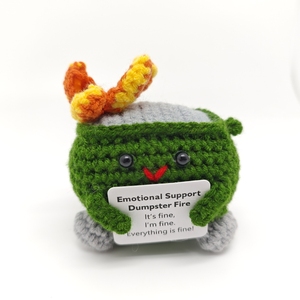HY198 supporto emotivo del cassonetto fuoco carino fatto a mano all'uncinetto cassonetto regalo divertente bambola a maglia giocattolo ornamento regalo per i migliori amici - Product Image 6