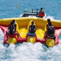 Bateau Mouche Poisson Flottant Bateau Remorquable 6 Personnes PVC Gonflable Poisson Volant Banane Bateau Poisson Volant Tube Remorquable pour Jeux d'Eau