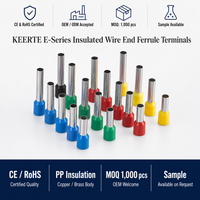 Embout de câble isolé E2508 2,5 mm² en laiton étamé, vente en gros pour câblage d'armoires de commande, conforme CE RoHS