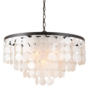 ETL được liệt kê hiện đại trang trại trần ánh sáng màu nâu capiz vỏ đèn chùm đèn cho phòng ăn, phòng khách - Product Image 1