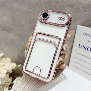 เคสกระเป๋าใส่บัตรแบบนิ่มแฟชั่นสำหรับ iPhone 16 15 14 PLUS 13 12 17 PRO MAX เคสกันกระแทกโปร่งใสสำหรับ iPhone - Product Image 1