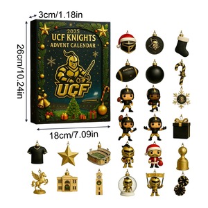 Colgante acrílico de los UCF Knights para árbol de Navidad, adorno redondo colgante, regalo de decoración festiva - Product Image 3