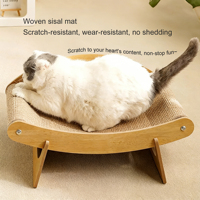Vente en gros d'usine, hamac pour chats multifonctionnel classique en bois en forme de crabe avec plateau à gratter en sisal