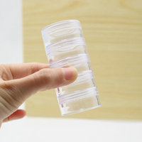 Boîte de rangement ronde en plastique transparent empilable à 5 6 couches avec couvercles à vis pour perles artisanat petits articles bijoux