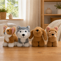 Jouets en peluche lestés, animaux super doux brodés unisexe en 100 % polyester, anti-stress pour fête d'anniversaire